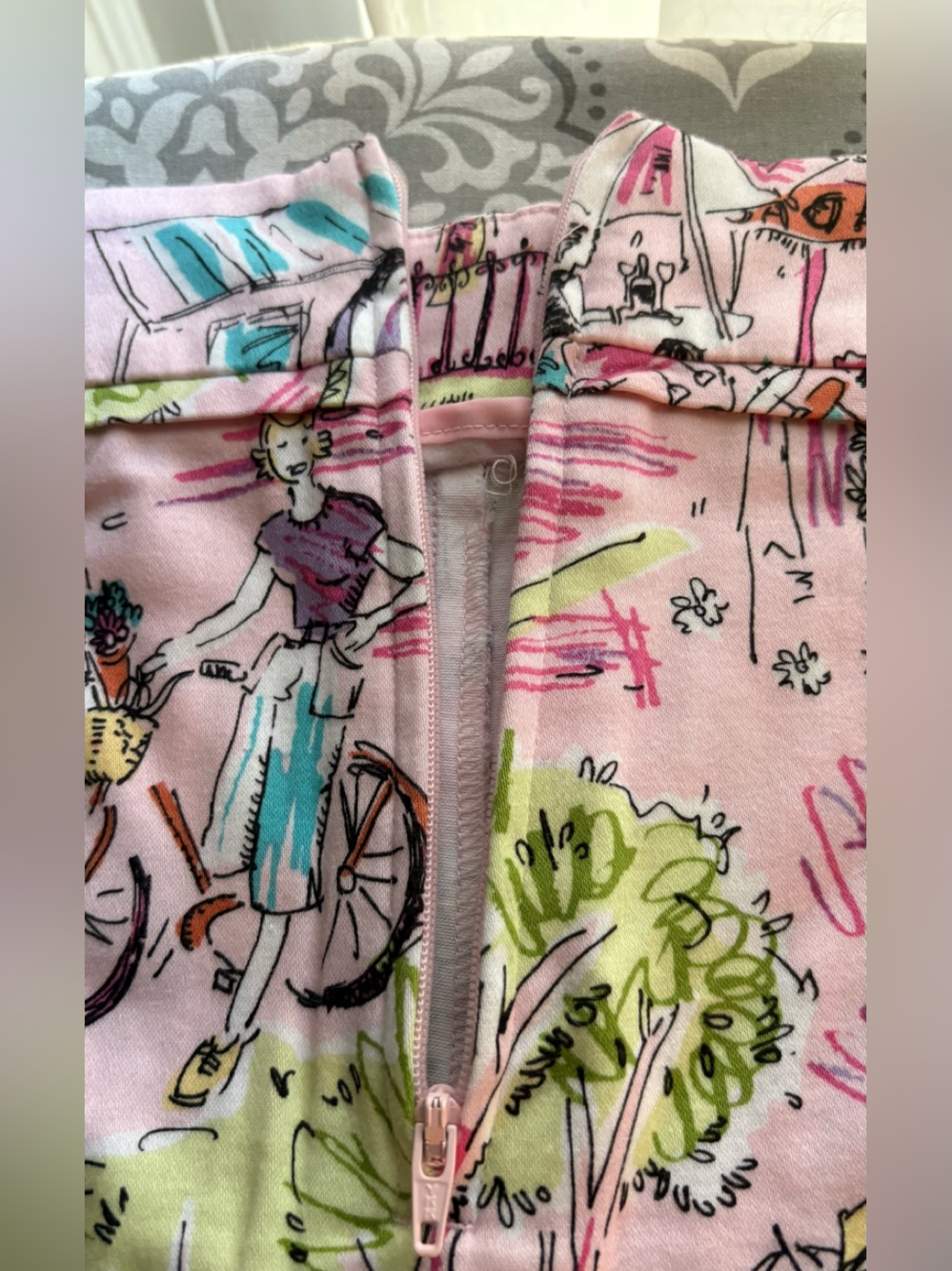 Dressbarn Women's Pink Printed A-Line Skort - Picture 3 of 9